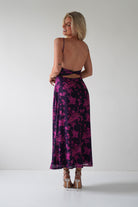 Merlo Low Back Midaxi  | Grape Print - Oh Hello Clothing