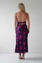 Merlo Low Back Midaxi  | Grape Print - Oh Hello Clothing