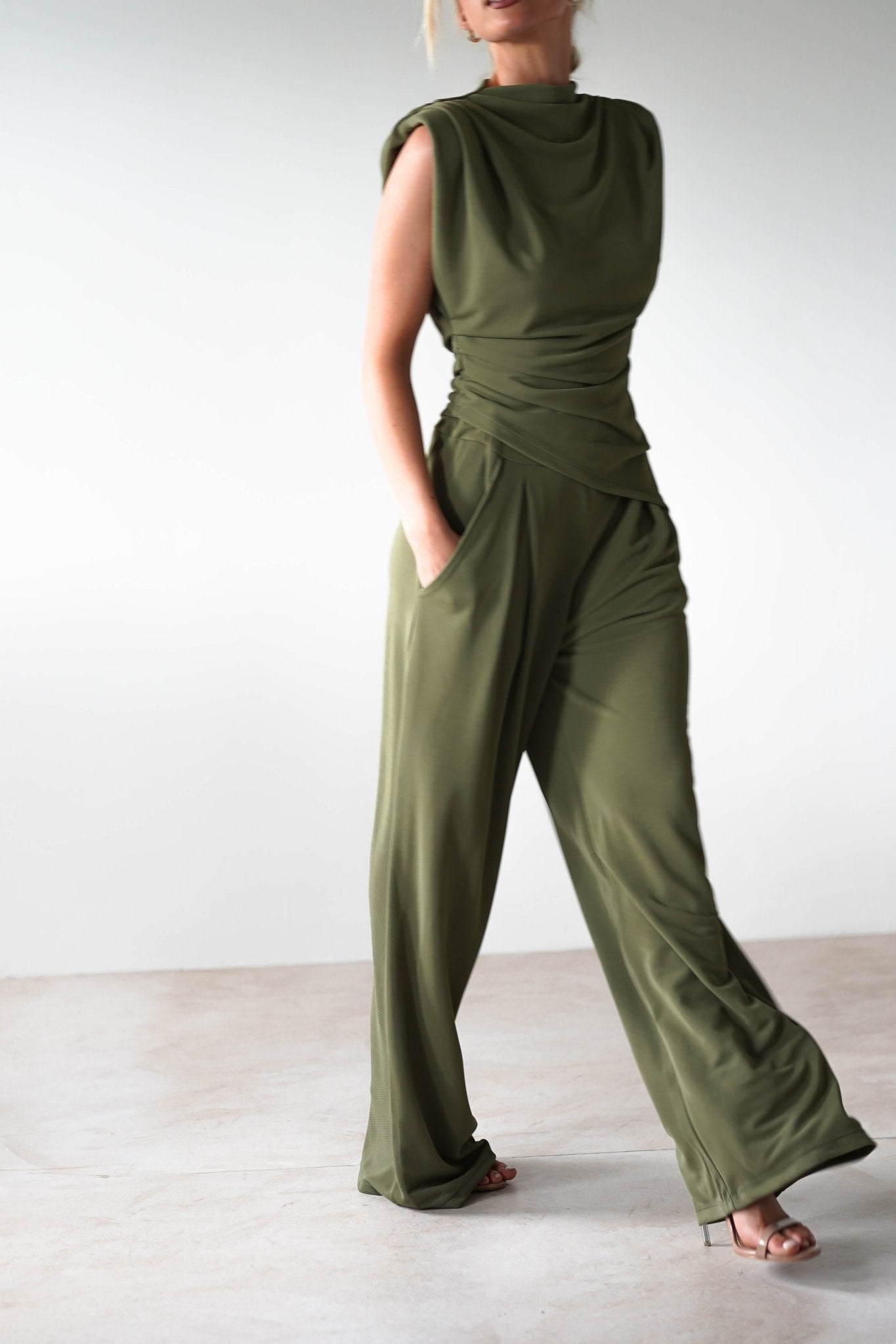 Mina Strechy 2 Piece Set | Olive | Oh Hello Clothing | ONE SIZE | 8 - 12