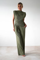 Mina Strechy 2 Piece Set | Olive | Oh Hello Clothing | ONE SIZE | 8 - 12