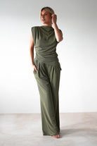 Mina Strechy 2 Piece Set | Olive | Oh Hello Clothing | ONE SIZE | 8 - 12