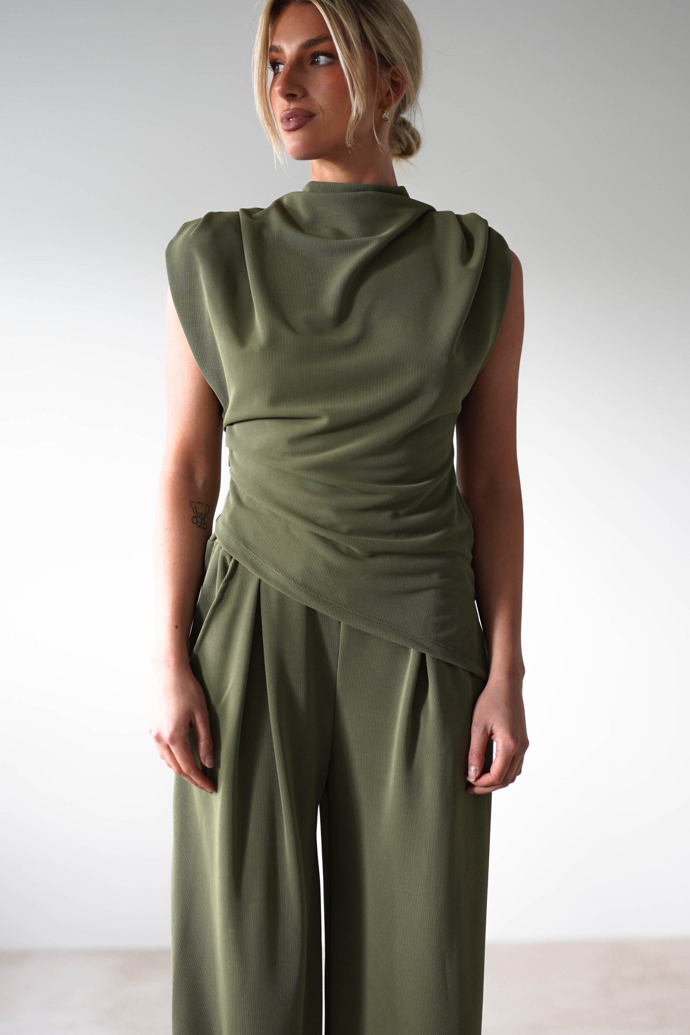 Mina Strechy 2 Piece Set | Olive | Oh Hello Clothing | ONE SIZE | 8 - 12