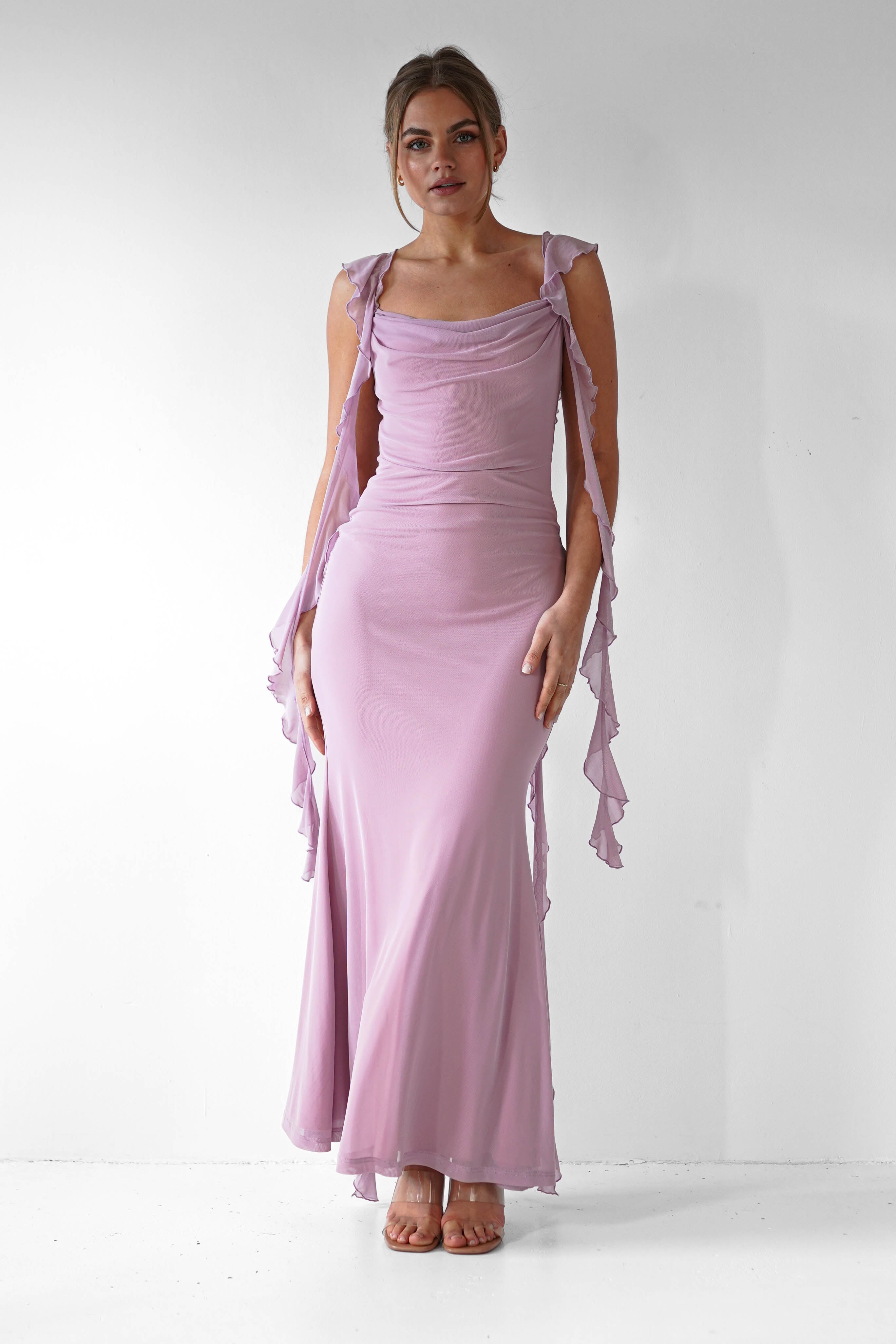 Miranda Ruffle Midaxi  | Mauve - Oh Hello Clothing