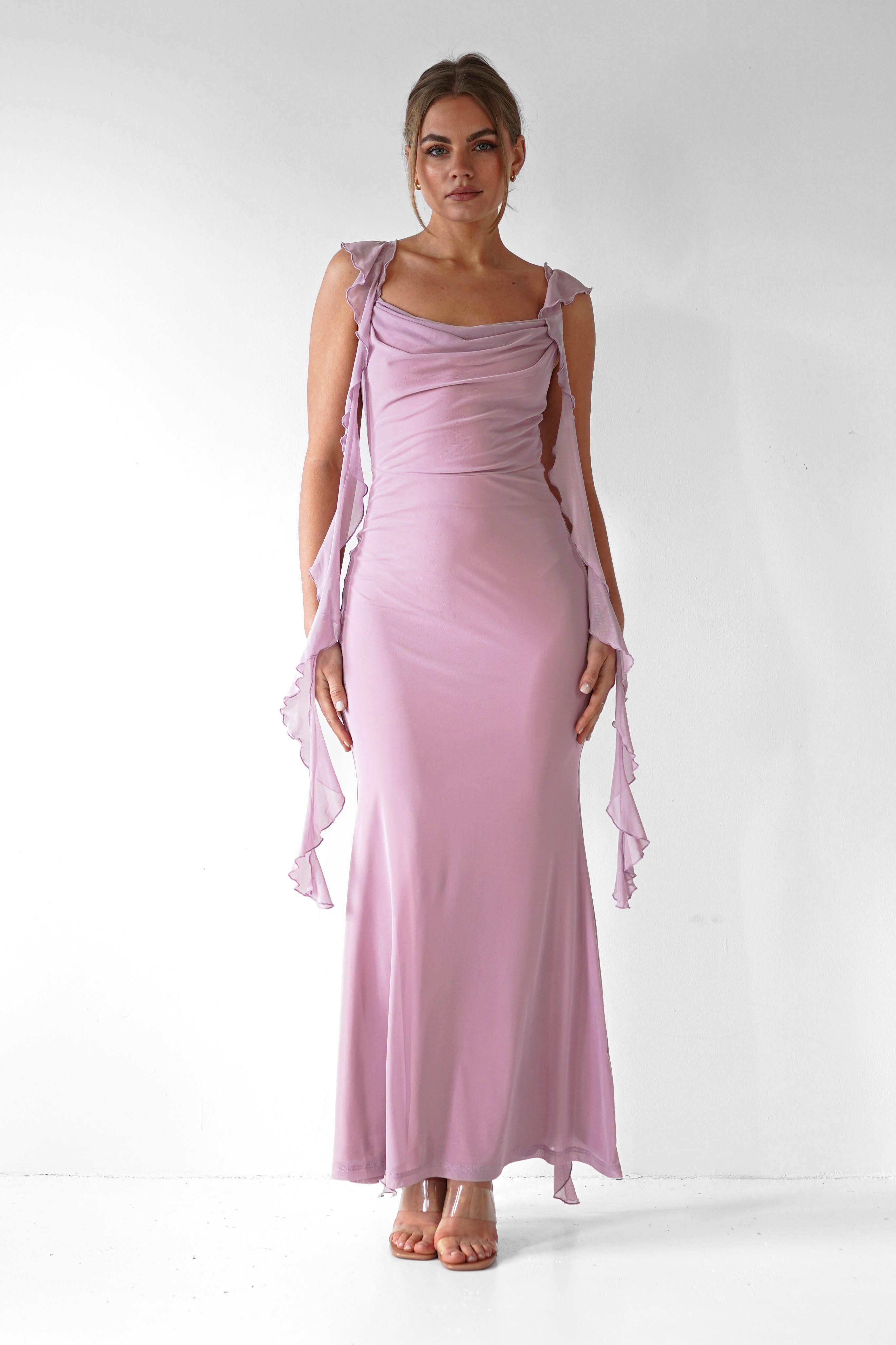 Miranda Ruffle Midaxi  | Mauve - Oh Hello Clothing