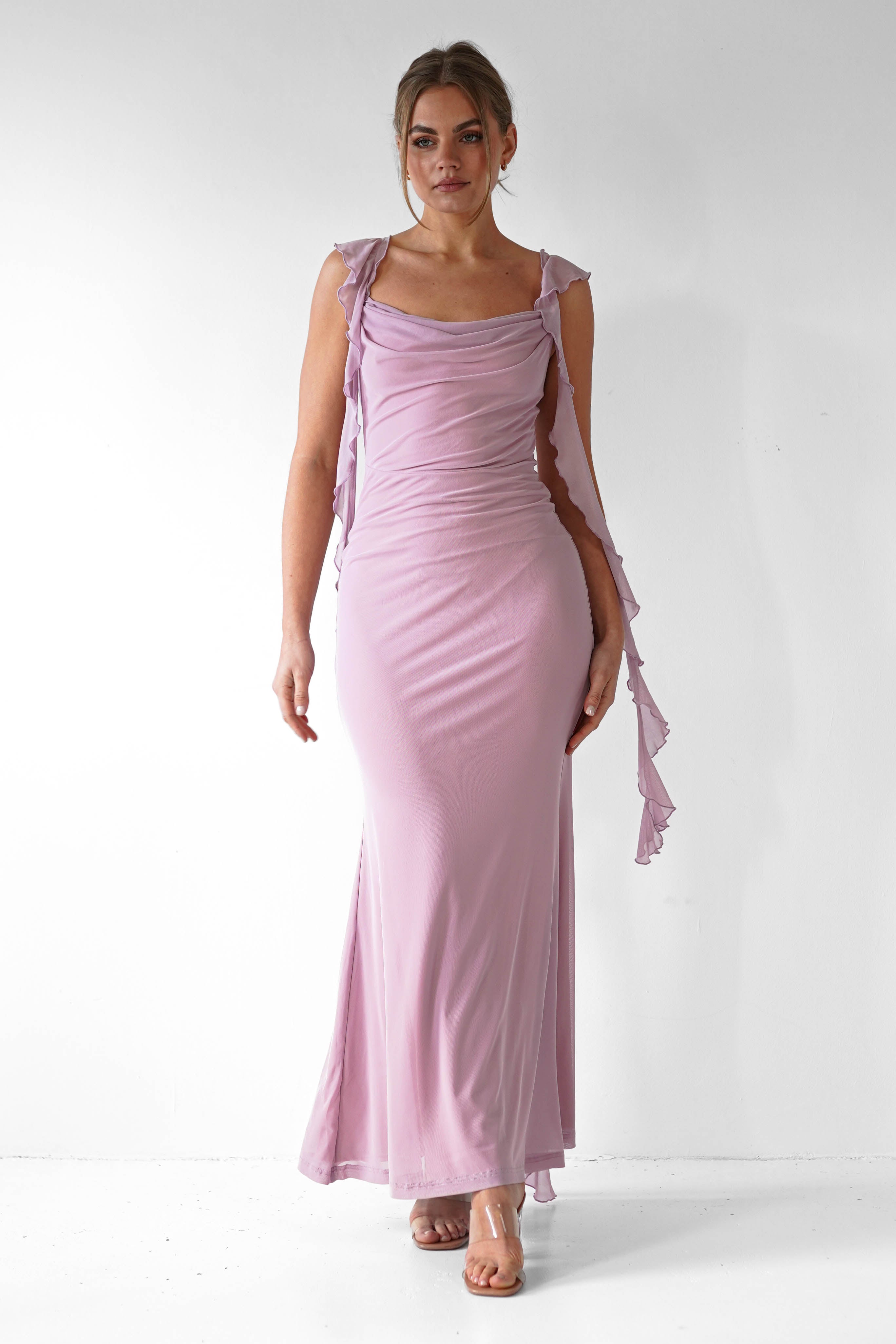 Miranda Ruffle Midaxi  | Mauve - Oh Hello Clothing