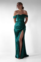 Monica Off The Shoulder Gown | Emerald Green - Oh Hello Clothing