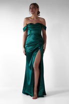 Monica Off The Shoulder Gown | Emerald Green - Oh Hello Clothing