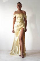 Monica Off The Shoulder Gown | Yellow - Oh Hello Clothing