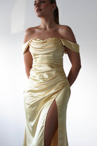Monica Off The Shoulder Gown | Yellow - Oh Hello Clothing