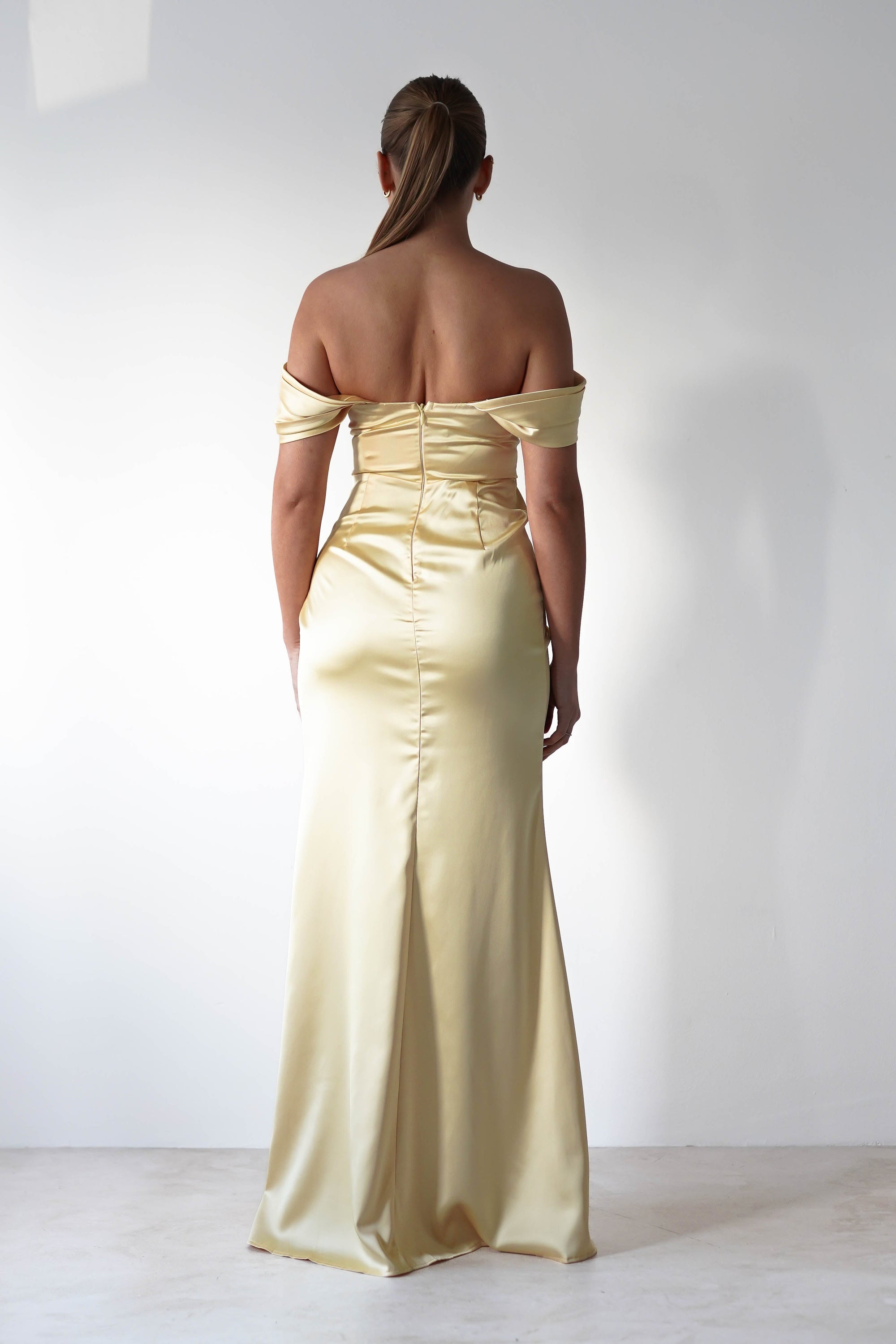 Monica Off The Shoulder Gown | Yellow - Oh Hello Clothing