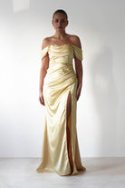 Monica Off The Shoulder Gown | Yellow - Oh Hello Clothing