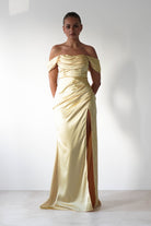 Monica Off The Shoulder Gown | Yellow - Oh Hello Clothing