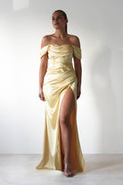 Monica Off The Shoulder Gown | Yellow - Oh Hello Clothing