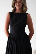 Monroe Skater Midaxi  | Black - Oh Hello Clothing