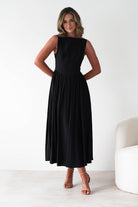 Monroe Skater Midaxi  | Black - Oh Hello Clothing