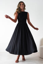 Monroe Skater Midaxi  | Black - Oh Hello Clothing