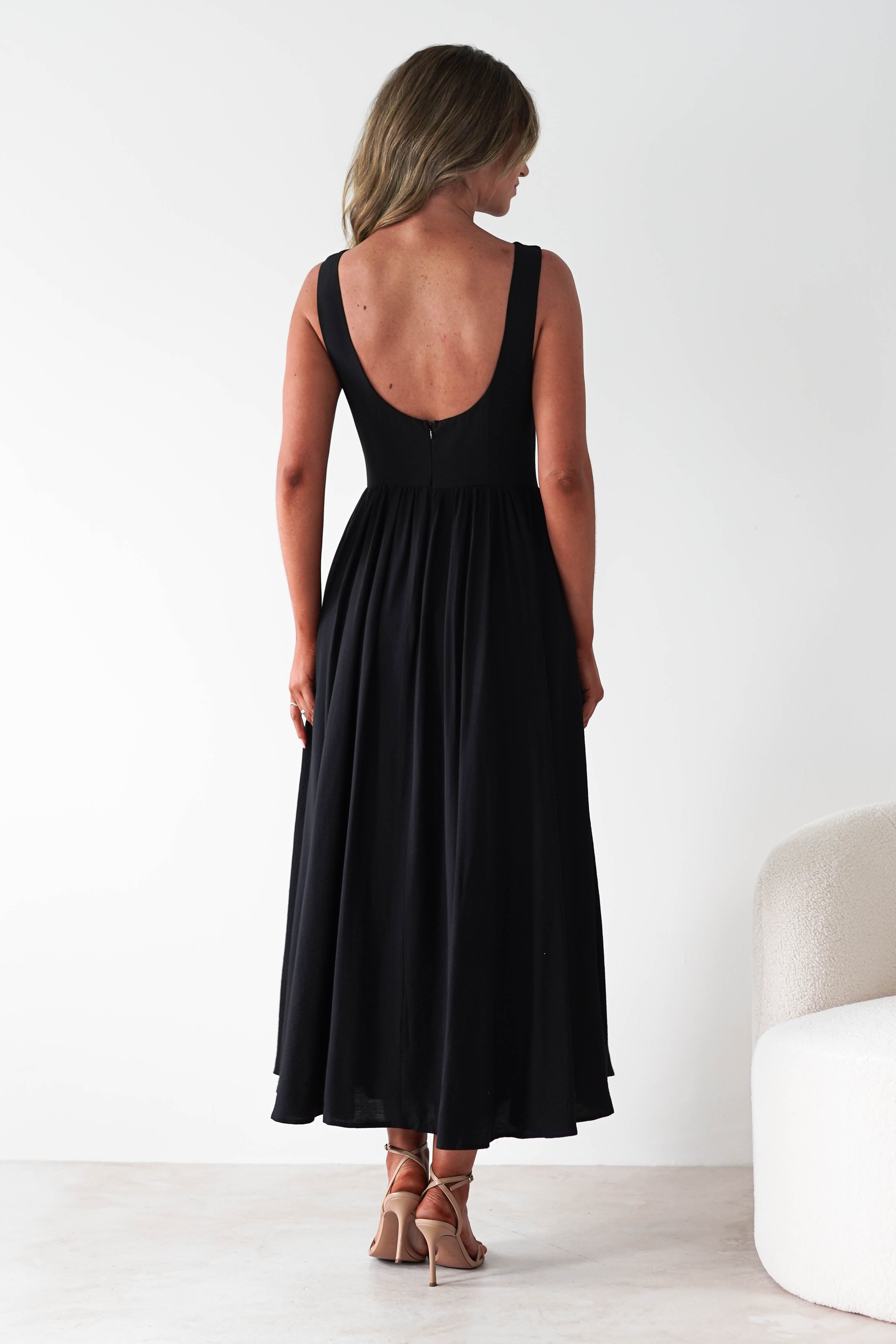 Monroe Skater Midaxi  | Black - Oh Hello Clothing