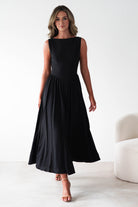 Monroe Skater Midaxi  | Black - Oh Hello Clothing
