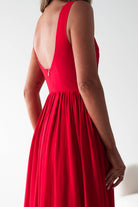 Monroe Skater Midaxi Dress | Red - Oh Hello Clothing