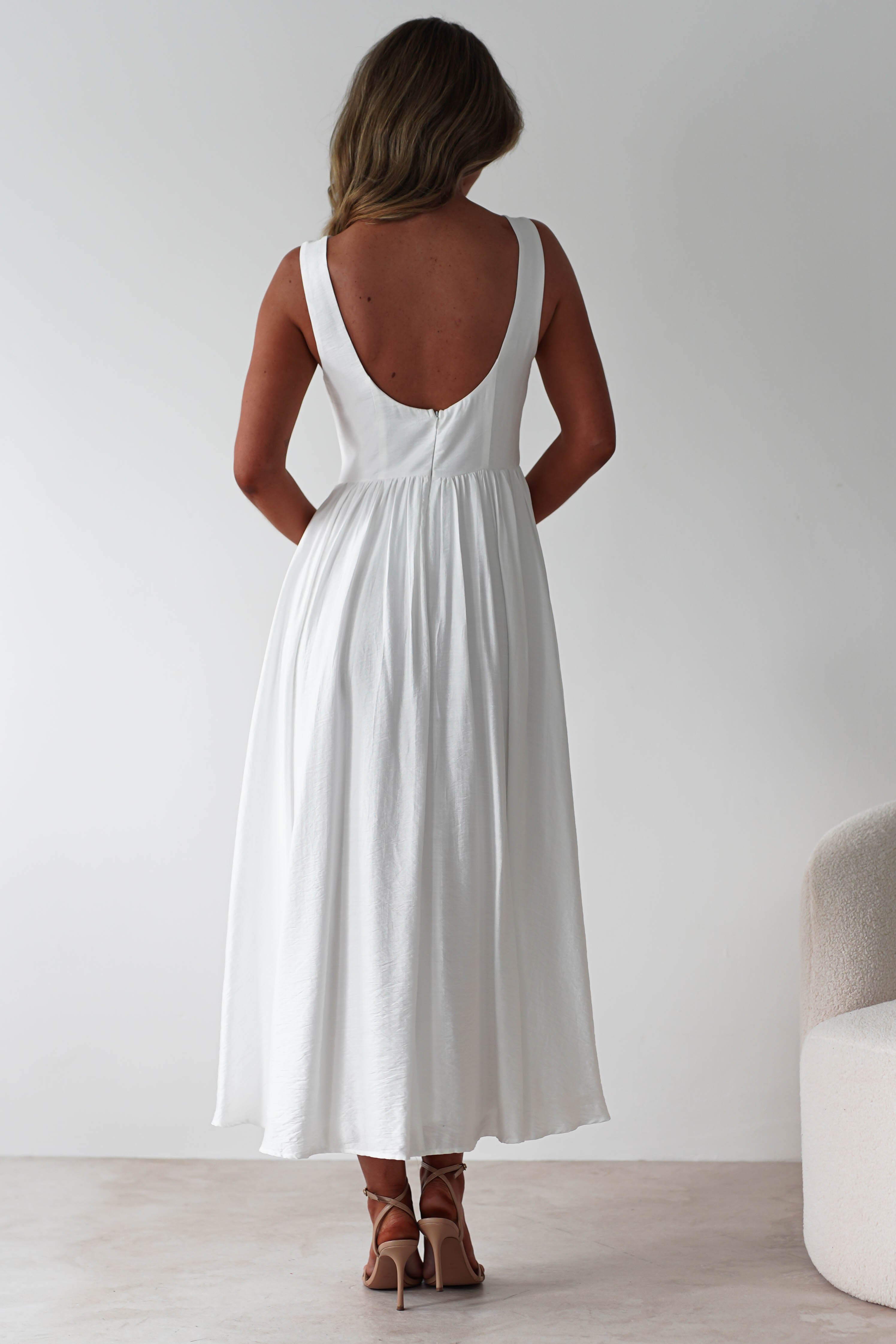 Monroe Skater Midaxi Dress | White
