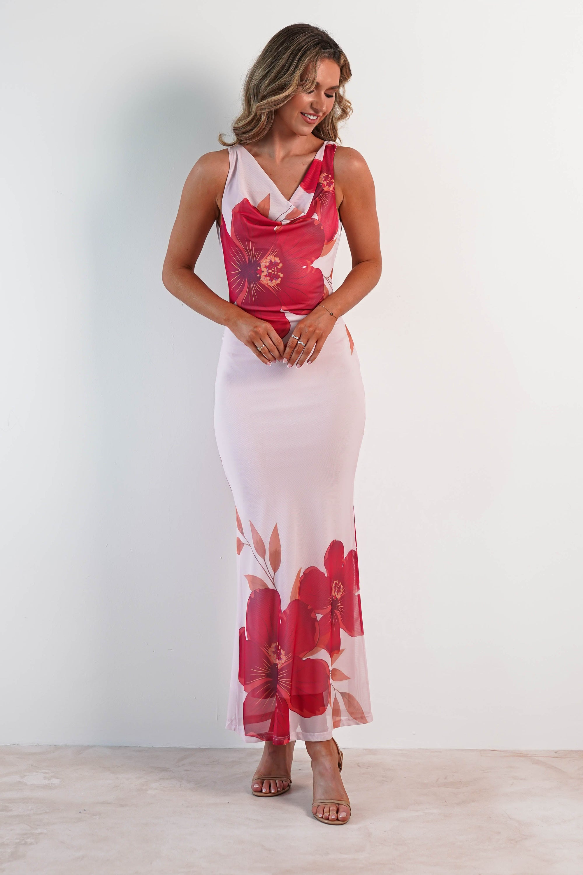 Nalini Bodycon Mesh Maxi Dress | Pink | Oh Hello Clothing | XS (6)
