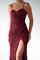 Nalita Bodycon Sequin Gown | Deep Red | Oh Hello Clothing | S (8)
