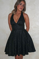 Cinderella Debs & Prom Dresses Ninette Glitter Mini Dress | Black