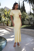 Olivia Soft Matte Satin Maxi  | Yellow - Oh Hello Clothing