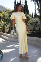 Olivia Soft Matte Satin Maxi  | Yellow - Oh Hello Clothing