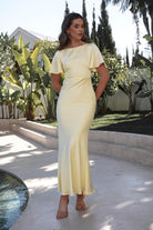Olivia Soft Matte Satin Maxi  | Yellow - Oh Hello Clothing