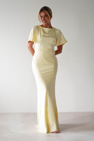 Olivia Soft Matte Satin Maxi  | Yellow - Oh Hello Clothing