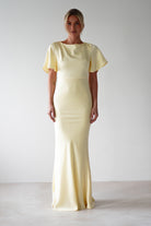 Olivia Soft Matte Satin Maxi  | Yellow - Oh Hello Clothing