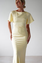 Olivia Soft Matte Satin Maxi  | Yellow - Oh Hello Clothing