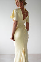 Olivia Soft Matte Satin Maxi  | Yellow - Oh Hello Clothing