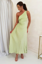 Olsen Pleated Maxi Dress | Light Green | Oh Hello Clothing | XS (6)