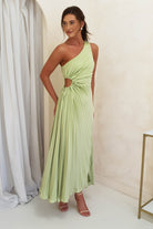 Olsen Pleated Maxi Dress | Light Green | Oh Hello Clothing | XS (6)