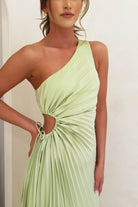 Olsen Pleated Maxi Dress | Light Green | Oh Hello Clothing | XS (6)