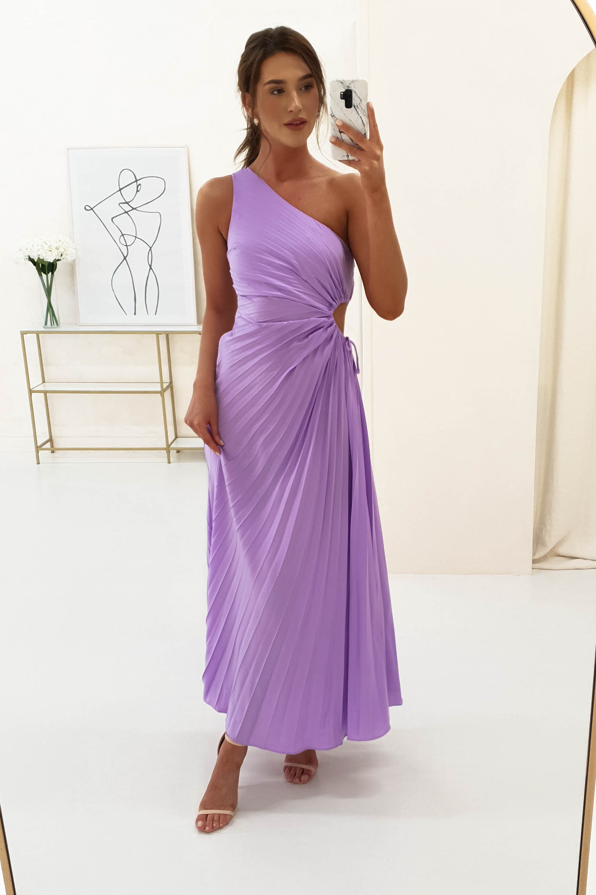 Olsen Pleated Maxi Dress | Lilac | Oh Hello Clothing | XS (6)