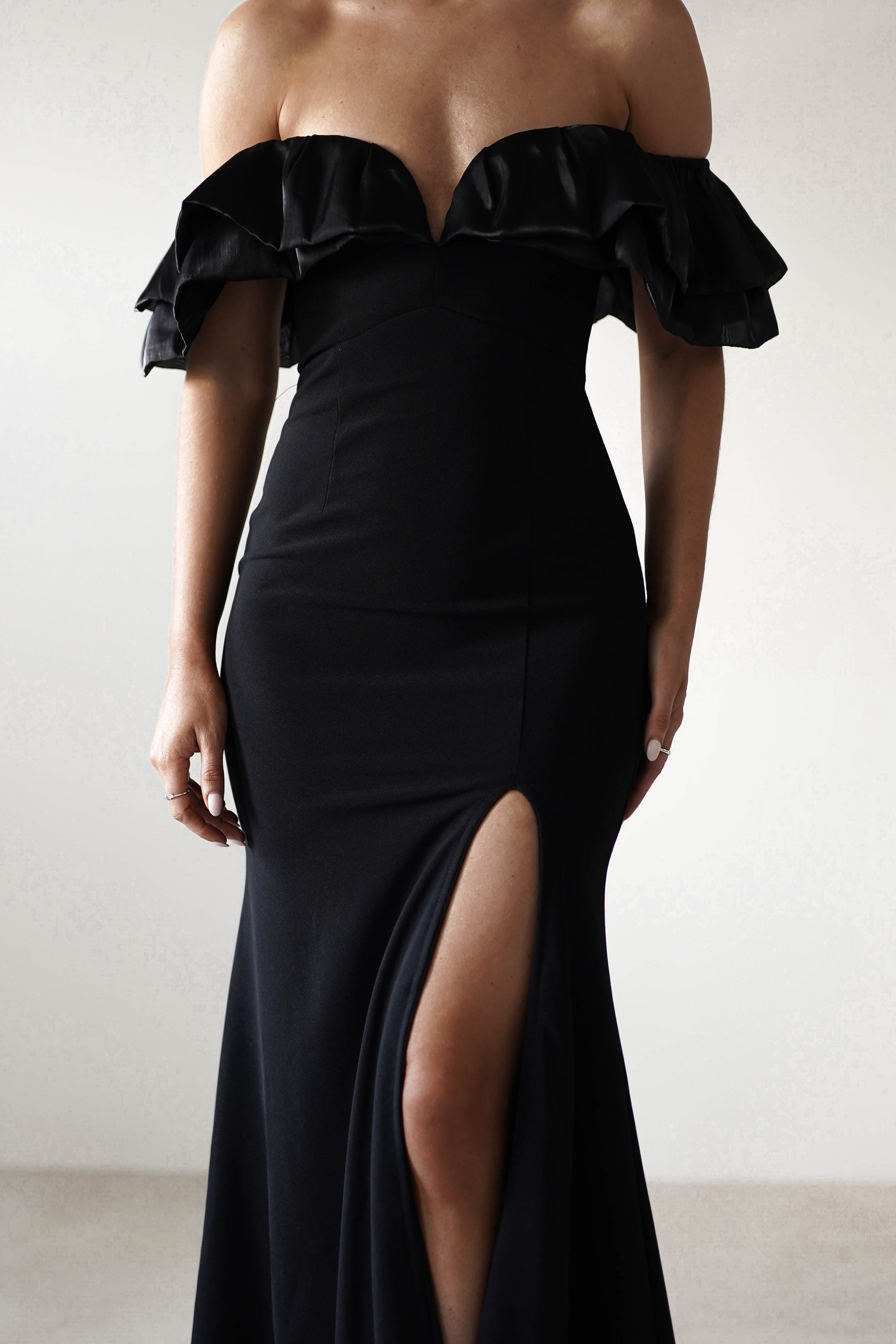 Olympia Off The Shoulder Gown | Black | Oh Hello Clothing | S (8)