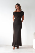 Pascal Bodycon Embellished Maxi Dress | Brown | Oh Hello Clothing | S (8)