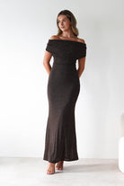 Pascal Bodycon Embellished Maxi Dress | Brown | Oh Hello Clothing | S (8)