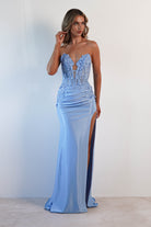 Perla Embellished Gown | Light Blue - Oh Hello Clothing