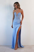 Perla Embellished Gown | Light Blue - Oh Hello Clothing