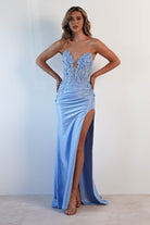 Perla Embellished Gown | Light Blue - Oh Hello Clothing