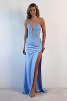 Perla Embellished Gown | Light Blue - Oh Hello Clothing