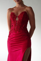 Perla Embellished Gown | Red | Oh Hello Clothing | XS (6)