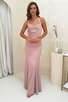 Piper Soft Satin Gown | Mauve - Oh Hello Clothing