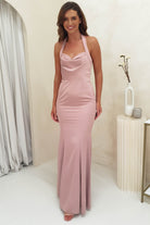 Piper Soft Satin Gown | Mauve - Oh Hello Clothing
