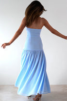 Polinna Strapless Chiffon Maxi Dress | Blue - Oh Hello Clothing