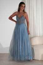 Priscilla Princess Glitter Gown | Dusty Blue - Oh Hello Clothing